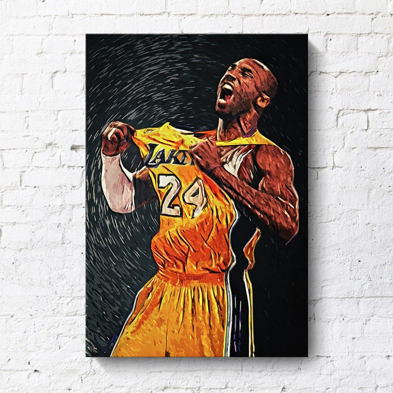 Kobe Bryant Poster Basketball Canvas Wall Art