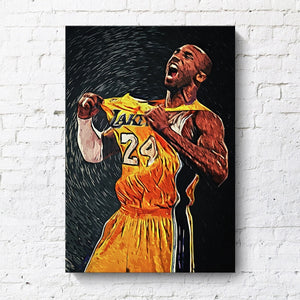 Kobe Bryant Poster Basketball Canvas Wall Art