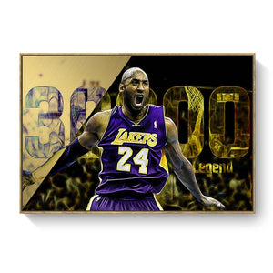 Kobe Bryant Poster Basketball Canvas Wall Art