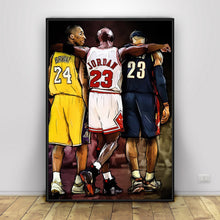 Load image into Gallery viewer, Kobe, Jordan, and LeBron Canvas Painting
